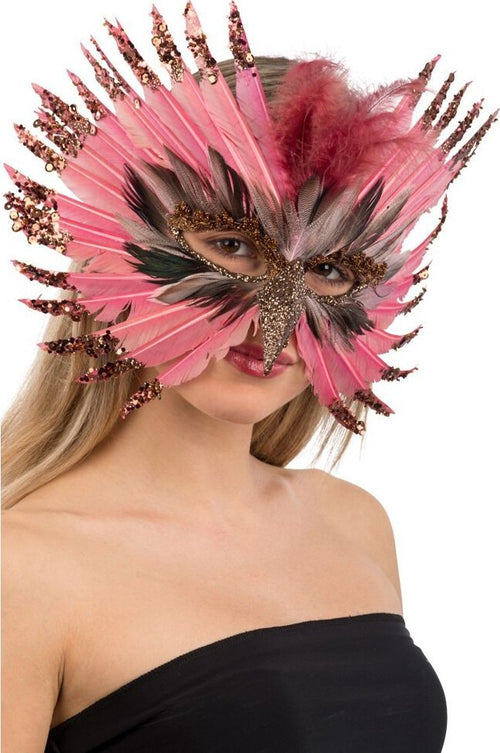 Maschera Preziosa Rosa in Piuma con becco e Glitter Maschera per Party Scambio di Coppia Salute e cura della persona/Erotismo e contraccezione/Abbigliamento erotico/Donna/Costumi e travestimenti Kondorama - Martinsicuro, Commerciovirtuoso.it