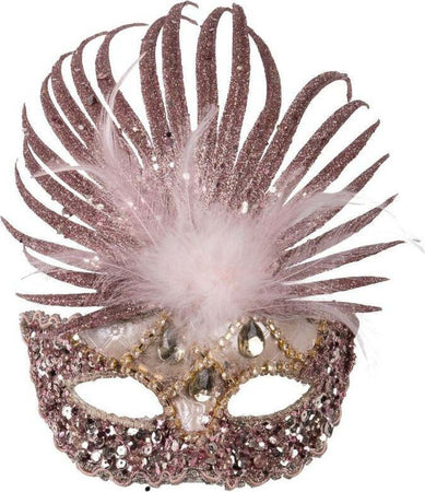 Maschera Rosa In Tessuto con Paillettes, Glitter e Piume Maschera Elegante e Sensuale Moda/Abbigliamento specifico/Costumi e accessori/Accessori/Adulti/Maschere Kondorama - Martinsicuro, Commerciovirtuoso.it