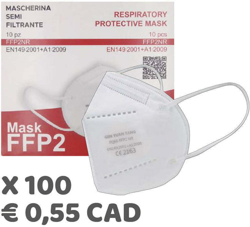 Mascherina FFP2 NR Bianche Certificate CE2163 Mascherine Zhejiang Gen Yuan Tang Medical Technology Certificazione CE2163- DPI | bfe ≥95% | Imbustate Singolarmente