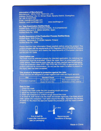 Mascherine FFP2 Nr DOC-NFC Certificate Ce0598 Bianche Mascherina Imbustata Singolarmente Filtrazione > 95% DPI da € 1.29