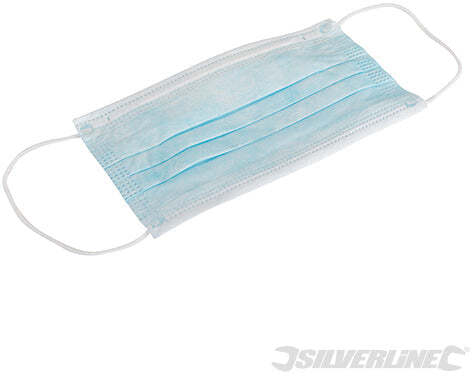 Mascherine usa e getta a tre strati 50 pezzo con lacci per le orecchie silverline