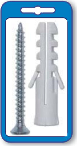 MASIDEF---10-TASSELLI-IN-NYLON-SENZA-BORDO-CON-VITI-TPS-D.8-5X45mm