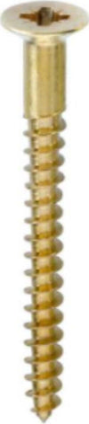 MASIDEF---6-VITI-FILETTATE-PER-LEGNO---TESTA-PIANA-SVASATA---IN-OTTONE-4,5x60MM