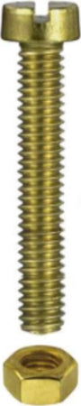 MASIDEF---6-VITI-PER-METALLO-CON-TESTA-CILINDRICA-+-DADO-ESAGONALE---IN-OTTONE---4X40MM