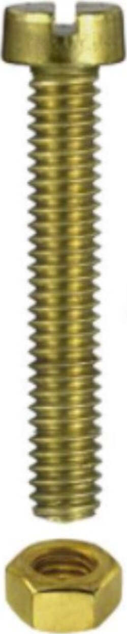 MASIDEF---6-VITI-PER-METALLO-CON-TESTA-CILINDRICA-+-DADO-ESAGONALE---IN-OTTONE-5X20MM