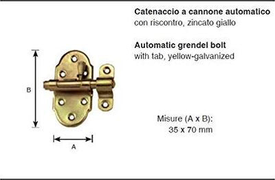 Masidef---Catenaccio-a-cannone-automatico-con-riscontro,-zincato-giallo