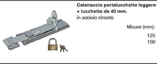MASIDEF---Catenaccio-portalucchetto-Leggero-con-Lucchetto-in-Acc.-Zinc.-125mm
