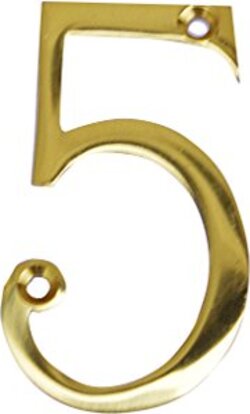 MASIDEF---CIVICO-IN-OTTONE-LUCIDO-8cm-N.-5