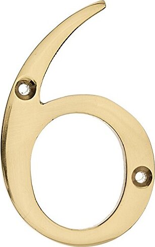 MASIDEF---CIVICO-IN-OTTONE-LUCIDO-8cm-N.-6
