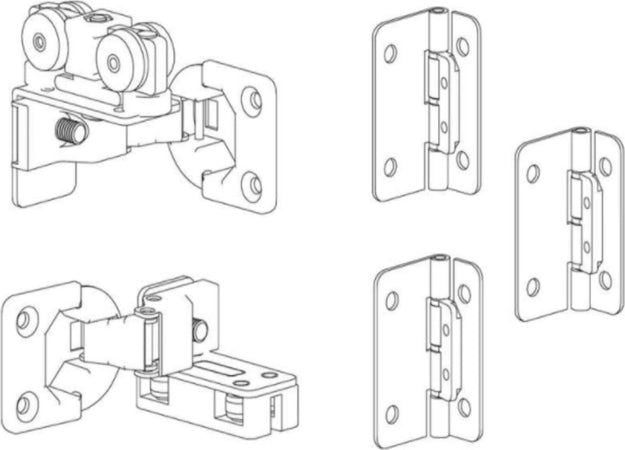 MASIDEF---KIT-1+1-GUARNITURA-BINARI-SCORREVOLE-PER-ANTE-A-LIBRO
