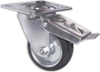 MASIDEF---RUOTA-PIROETTANTE-IN-GOMMA-CON-PIASTRA-E-FRENO-DIAMETRO-mm-100