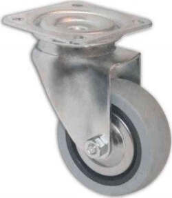 MASIDEF---RUOTA-PIROETTANTE-IN-GOMMA-GRIGIA-CON-PIASTRA-60X60mm-DIAMETRO-mm-80
