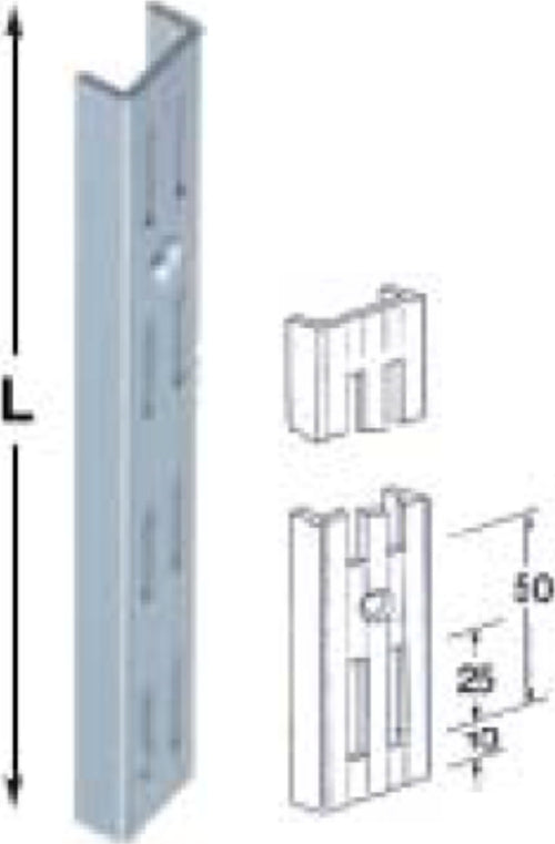 MASIDEF--CREMAGLIERA-DOPPIA-A-MURO-ALLUMINIO-BIANCO-25X12MM