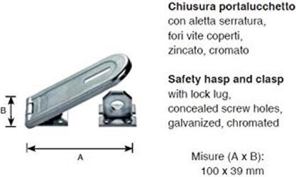 Masidef,-DY2204541,-Chiusura-portalucchetto-con-aletta-serratura,-fori-vite-coperti,-zincato,-cromato-100x39mm