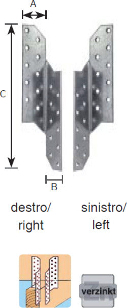 MASIDEF-HV3610--GIUNTO-PIEGATO-SFALSATO-ZINCATO-SINISTRO-SPESSORE-2,0-mm-35X35X170