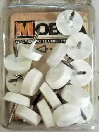 MASIDEF--MOBILIA--16-SOTTOSEDIA-IN-PLASTICA-MORBIDA-BIANCA-CON-CHIODO-DIAM-17mm