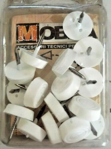 MASIDEF--MOBILIA--16-SOTTOSEDIA-IN-PLASTICA-MORBIDA-BIANCA-CON-CHIODO-DIAM-17mm