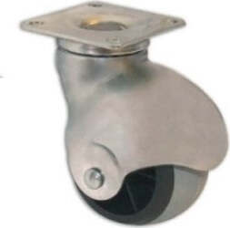 MASIDEF-RUOTA-SFERICA-PIROETTANTE-IN-GOMMA-GRIGIA-CON-PIASTRA-MM.-45