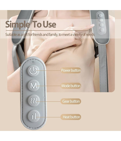 Massaggiatore Per Collo Schiena Spalle Gambe Calore Massaggiante Ricaricabile 5d