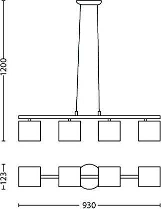 MASSIVE---Callas-Lampadario-Moderno,-in-Metallo,-con-4-Cilindri-in-Vetro,-Max-40-W