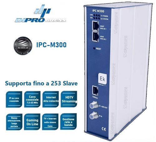 Master professionale Ekoax IPC-MC300 300Mbit 115dBuV per sistema estensione internet via cavo DIPROGRESS
