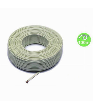 Matassa 100 Metri Cavo Telefonico 6c Piatto Con Rivestimento Colore Avorio 31430