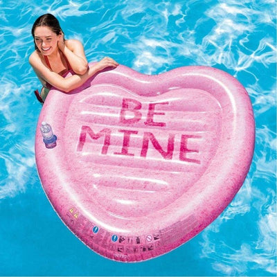 Materassino-Isola-Gonfiabile-Stampa-Cuore-Pvc-Mare-Piscina-145-X-142-Cm-Rosa