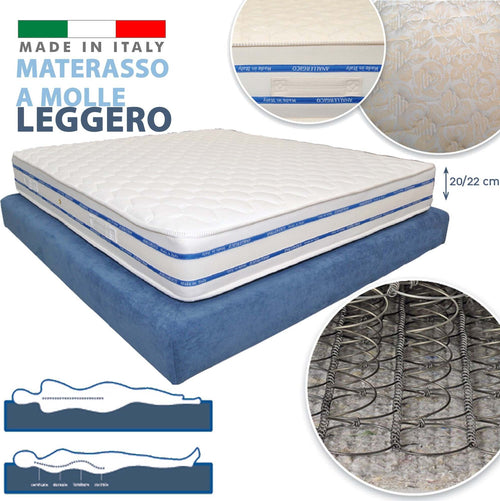 MATERASSO A MOLLE BONNEL LEGGERO SPESSORE 22 CM SINGOLO MATRIMONIALE PIAZZE Casa e cucina/Arredamento/Camera da letto/Materassi e basi letto/Materassi Trade Shop italia - Napoli, Commerciovirtuoso.it