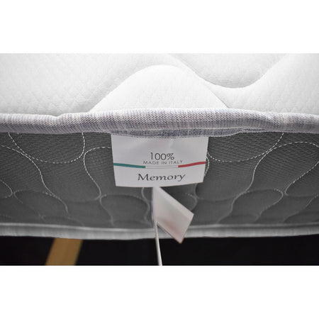 Materasso una piazza e mezza Palladio con bordo grigio 120x190x25 H cm. in schiuma poliuretanica e memory non sfoderabile