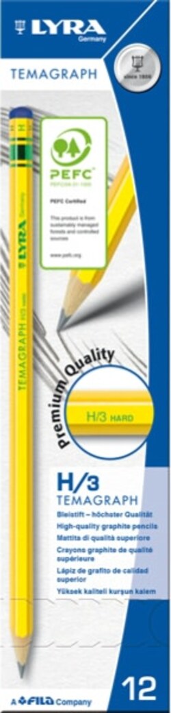 Matita di grafite Temagraph - gradazione H - Lyra - conf. 12 pezzi Cancelleria e prodotti per ufficio/Penne matite scrittura e correzione/Matite/Matite di legno Eurocartuccia - Pavullo, Commerciovirtuoso.it