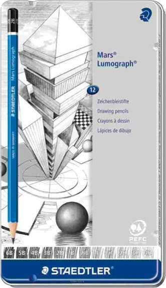 Matita in grafite Mars Lumograph 100 - 12 gradazioni - Staedtler - conf. 12 pezzi Cancelleria e prodotti per ufficio/Penne matite scrittura e correzione/Matite/Matite di legno Eurocartuccia - Pavullo, Commerciovirtuoso.it