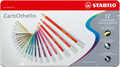 Matite colorate CarbOthello - tratto 4 40 mm - colori assortiti - Stabilo - astuccio in metallo 12 pezzi Giochi e giocattoli/Attività creative/Accessori per disegnare e colorare/Gessetti Eurocartuccia - Pavullo, Commerciovirtuoso.it