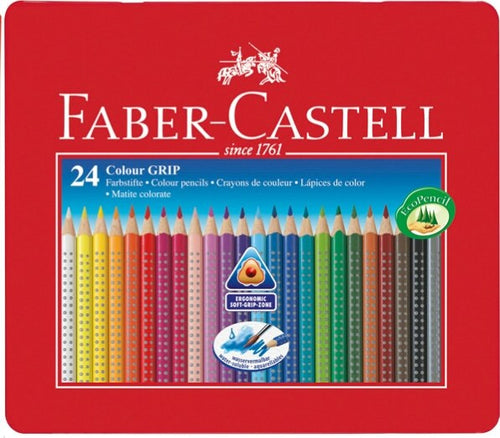 Matite colorate Colour Grip - acquerellabili - Faber Castell - astuccio in metallo 24 pezzi Giochi e giocattoli/Attività creative/Accessori per disegnare e colorare/Pennelli Eurocartuccia - Pavullo, Commerciovirtuoso.it