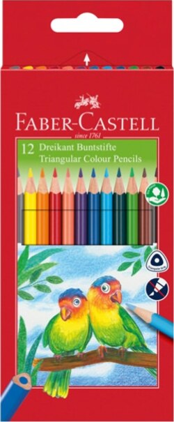 Matite colorate Eco triangolari - diametro mina 3 mm - Faber Castell - astuccio 12 pezzi con temperino Giochi e giocattoli/Attività creative/Accessori per disegnare e colorare/Pennelli Eurocartuccia - Pavullo, Commerciovirtuoso.it