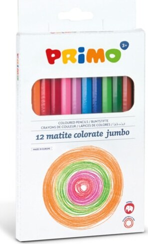 Matite colorate Jumbo - diametro mina 5 5 mm - colori assortiti - Primo - astuccio 12 matite Giochi e giocattoli/Attività creative/Accessori per disegnare e colorare/Pennelli Eurocartuccia - Pavullo, Commerciovirtuoso.it