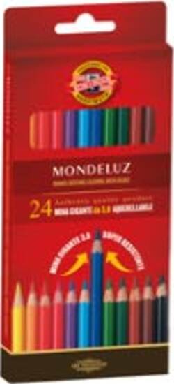 Matite colorate Mondeluz - acquerellabili - diametro mina 3 8 mm - colori assortiti - Koh-I-Noor - astuccio 24 pezzi Giochi e giocattoli/Attività creative/Accessori per disegnare e colorare/Pennelli Eurocartuccia - Pavullo, Commerciovirtuoso.it