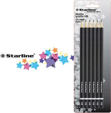 Matite in grafite - gradazione HB - Starline - conf. 6 pezzi Cancelleria e prodotti per ufficio/Penne matite scrittura e correzione/Matite/Matite di legno Eurocartuccia - Pavullo, Commerciovirtuoso.it