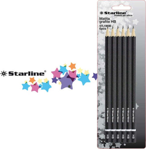 Matite in grafite - gradazione HB - Starline - conf. 6 pezzi Cancelleria e prodotti per ufficio/Penne matite scrittura e correzione/Matite/Matite di legno Eurocartuccia - Pavullo, Commerciovirtuoso.it