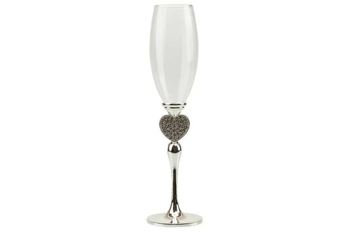 Matrimonio Harmony Coppia flut silver con cuore Porcellana