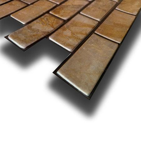 Pannelli 3D Rivestimento a parete in PVC effetto MATTONI TERRA 96x48cm Realistici, isolanti, idrorepellenti.