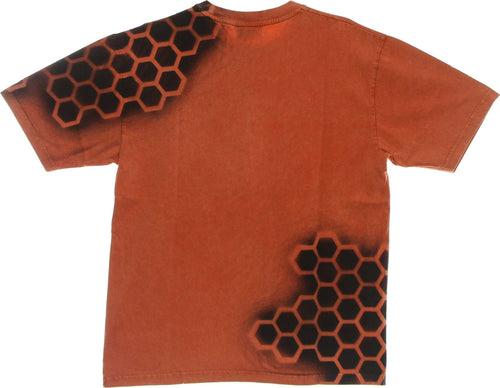 MAUNA-KEA-Maglietta-Uomo-Bee-Tee-Stone-Washed-Orange-da-uomo