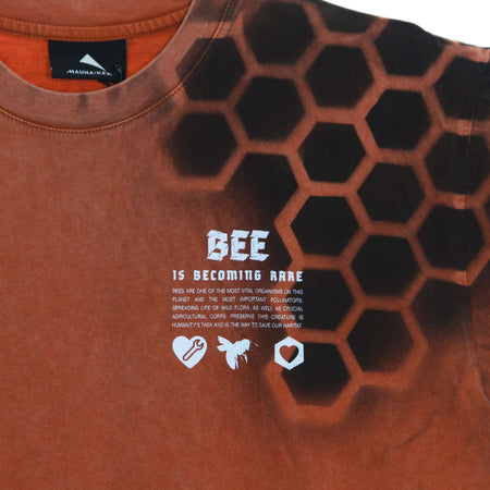 MAUNA-KEA-Maglietta-Uomo-Bee-Tee-Stone-Washed-Orange-da-uomo