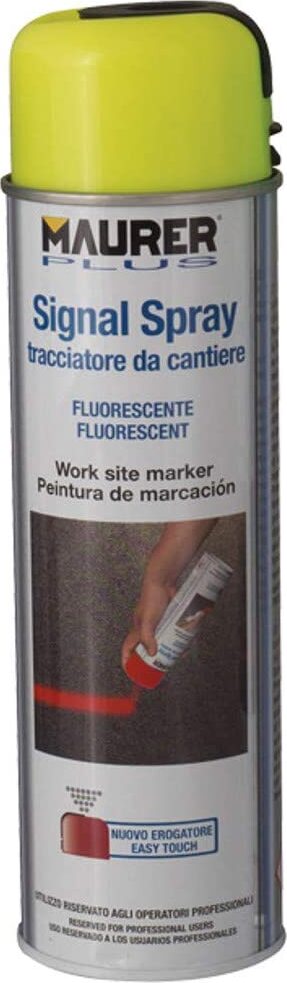 MAURER---500ml---SPRAY-TRACCIANTE-DA-CANTIERE---COLORE-GIALLO-FLUORESCENTE