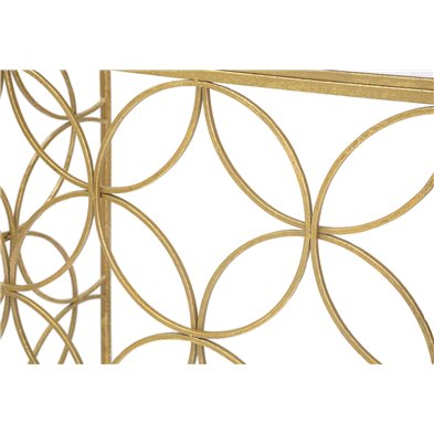 Console struttura in metallo color oro e ripiano in marmo per interni