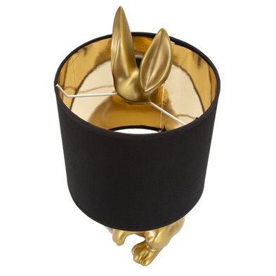 Lampada da tavolo struttura in poliresina e metallo color oro per interni