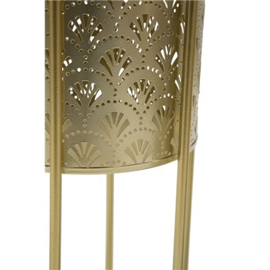 Tavolinetti coppia struttura in metallo color oro con supporto per interni set da 2