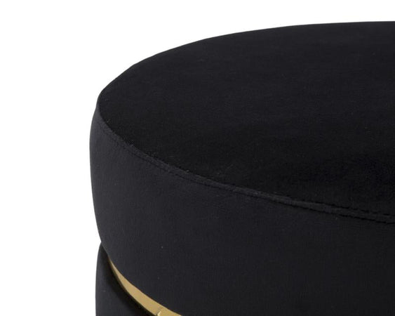 Sgabello in poliestere gambe in legno colore nero per interni