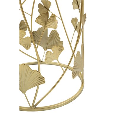 Tavolinetti coppia struttura in ferro color oro ripiano in vetro per interni set da 2