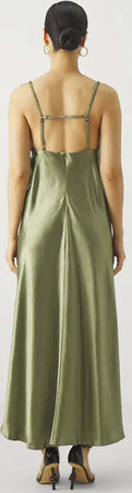 Max-Mara-Abito-Baden-In-Acetato-Donna-Elegante-Vestito-Lungo-Tinta-Unita