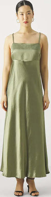 Max-Mara-Abito-Baden-In-Acetato-Donna-Elegante-Vestito-Lungo-Tinta-Unita